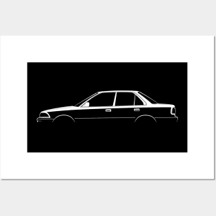Toyota Corolla (E90) Silhouette Posters and Art